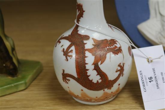 A Chinese iron-red enamelled dragon vase, late 19th Century